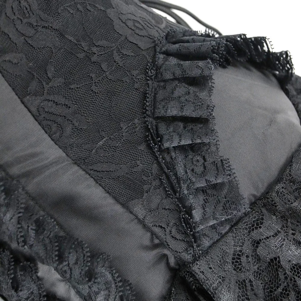 Rosetic Готический корсет-бюстье платье бандаж Асимметричный сетчатый кружевной бант черный лоскутный тонкий сексуальный женский летний зентай Готический корсет