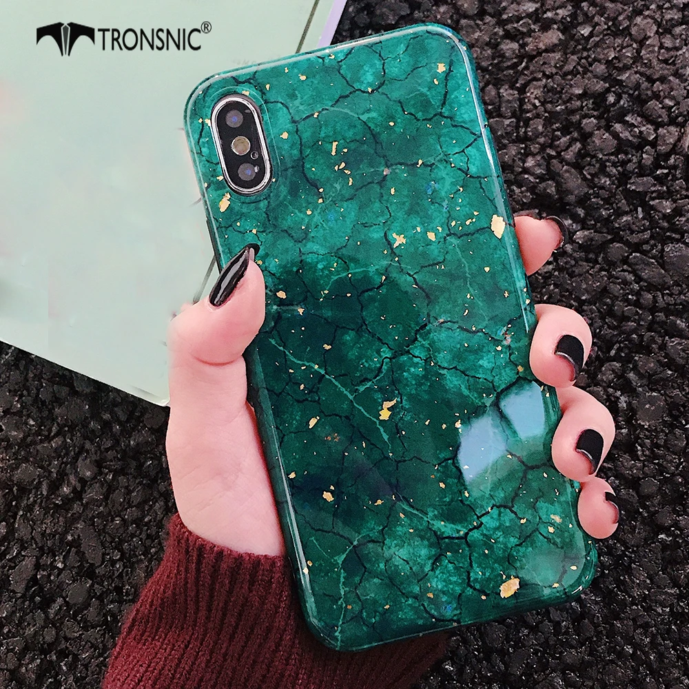 Блестящий чехол TRONSNIC для телефона iPhone X XS MAX XR зеленый фиолетовый 6S 6 7 8 Plus