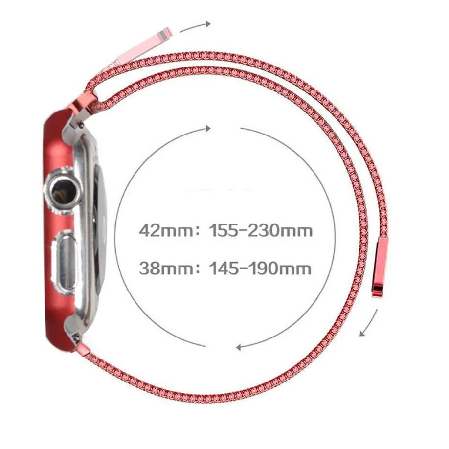 Milanese Watchband+Frame For Apple Watch Bracelet iwatch Series 1 2 3 38mm 42mm Alloy Frame Strap Watches Metal Band