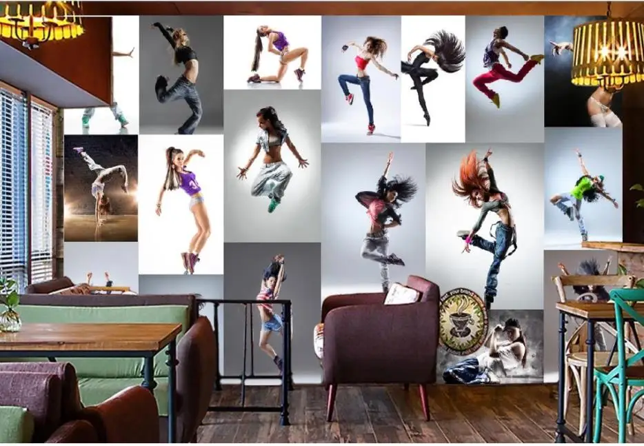 Fashionable dancing beauty gym background wall mural 3d wallpaper 3d wall papers for tv backdrop Fashionable dancing beauty gym background wall mural 3d wallpaper 3d wall papers for tv backdrop