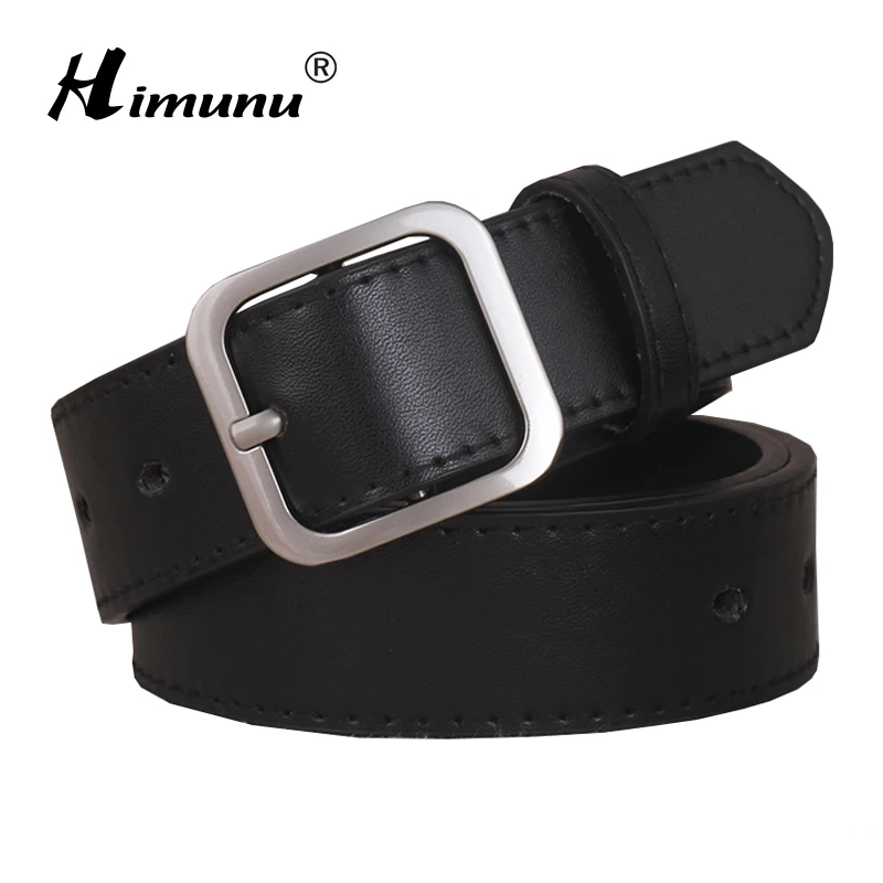

[Himunu] New belts for women Fashion Bow Buckle cinturon mujer PU Leather Thin cinto feminino luxury brand women's belt