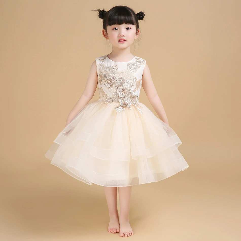 

Ball Gown Knee Length Summer Flower Girls Dresses Party Pageant Communion Dress