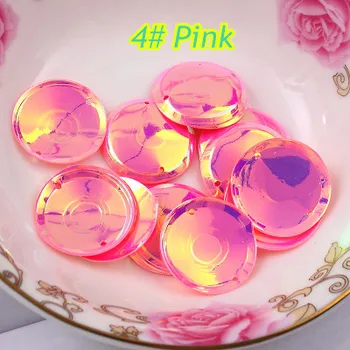 

200pcs/lot Large Round Sequins 20mm Cup PVC Round With 2 Side Holes Sequins Decoration 4# Pink Confetti Spangles