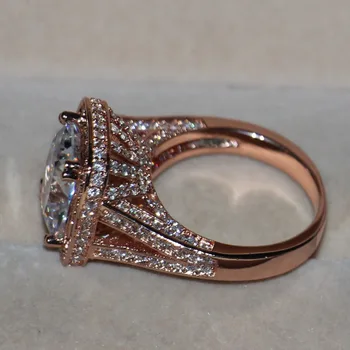 

Luxury 192 pcs Tiny AAA CZ Women Fashion Jewelry Princess 925 Silver Simulated stones Rose gold Wedding band Ring Gift Size5-11
