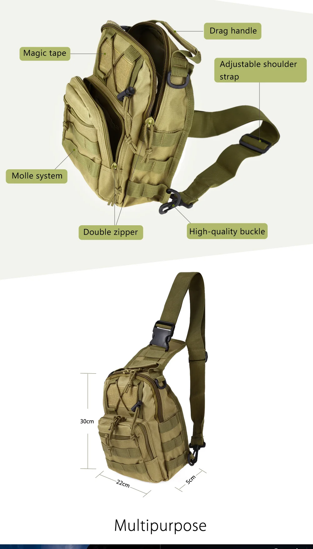 Открытый наплечный военный рюкзак 600D Оксфорд ткань слинг плечо спортивная Сумка для кемпинга путешествия Туризм треккинг альпинистские сумки