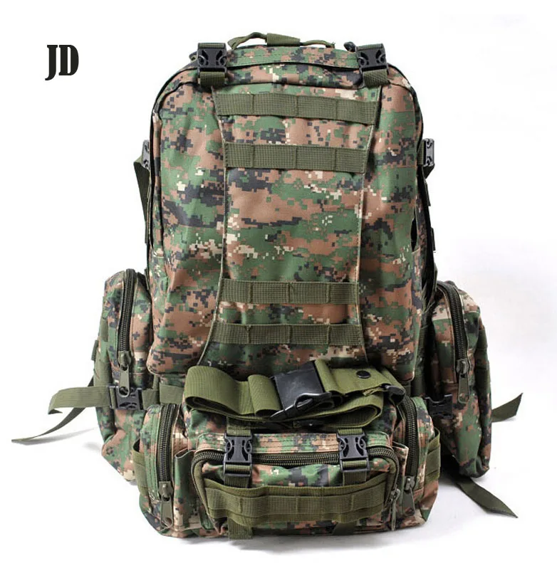 50л, нейлоновый тактический рюкзак с высокой вместительностью, штурмовые военные рюкзаки для кемпинга, охоты, спорта, путешествий, пеших прогулок, армейская уличная сумка - Цвет: JD