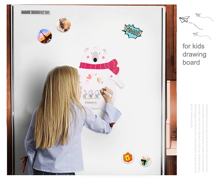 Милый Мультфильм магнитный холодильник доска для сообщений доска для письма для металлической поверхности наклейка офисные школьные