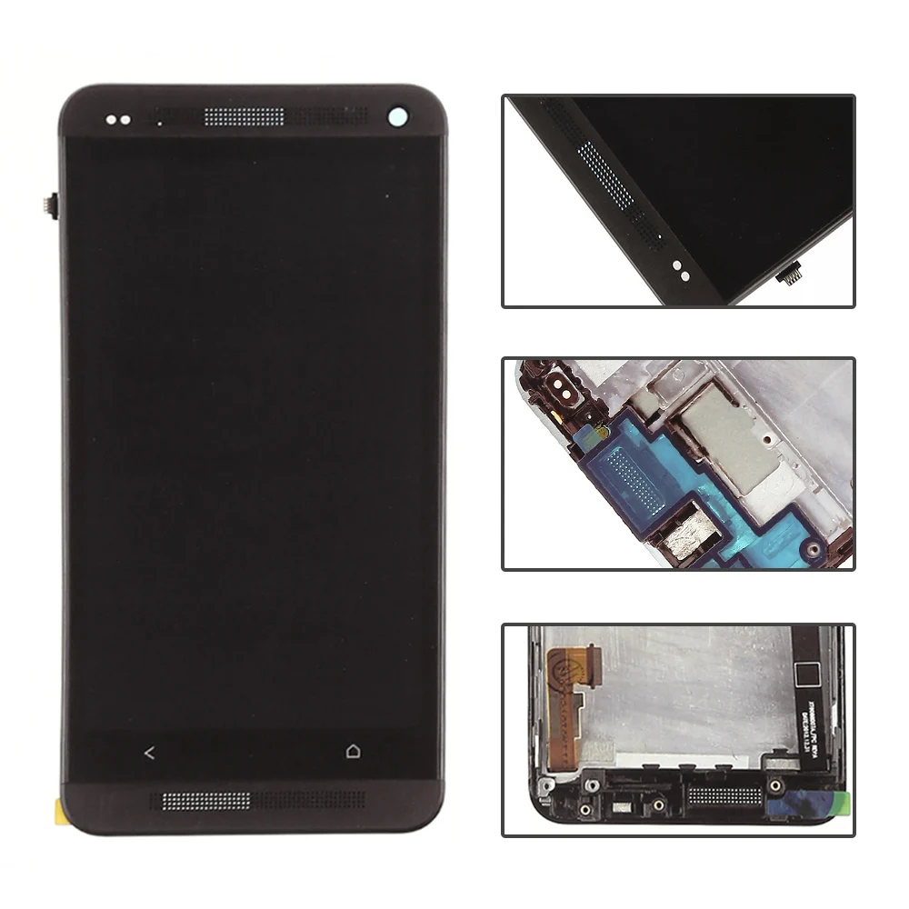 imágenes para Negro Para HTC Uno M7 pantalla LCD de pantalla táctil con digitalizador + Bisel Marco Completo Aassemble, envío Gratis + Tracking No. imágenes para Negro Para HTC Uno M7 pantalla LCD de pantalla táctil con digitalizador + Bisel Marco Completo Aassemble, envío Gratis + Tracking No.