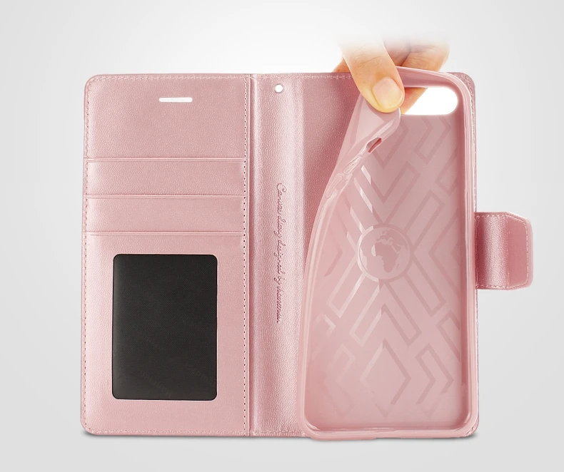 

Hanman for iPhone XS Max XR X 6S 7 8 Plus 5S Book Style Retro Sheepskin Leather Wallet Back Cover Case + Stand Holder Card Slot