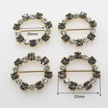 5 pçs/set 32mm hebillas Strass Metal redondo planas alça de Ombro Accesorios mujeres Ropa cinturón Menina artesanía decoración