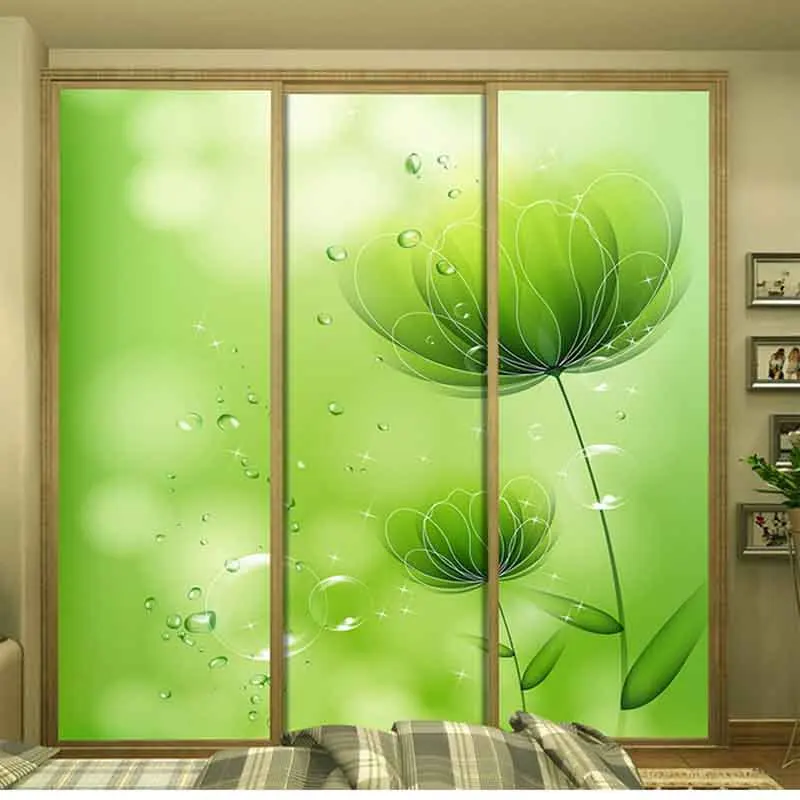 

Custom transparent glass stickers wardrobe stickers sliding door stickers Toilet semi-transparent film window paper cellophane