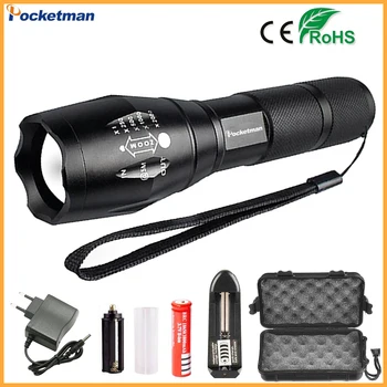 

Big Promotion Ultra Bright XM-L T6 / L2 LED Flashlight 5Modes 4000 Lumens Zoomable LED Torch 18650 Battery + Charger + Clip