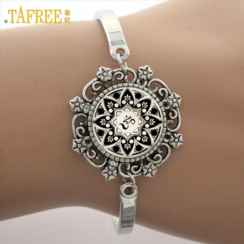 Image Yoga Picture Glass Cabochon Dome Lace Flower Charm Bracelet Women s Love Christmas Gift Good Quality 2 pcs Cuff Bangles