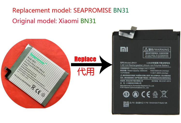 Аккумулятор BN31 для Xiaomi Mi 5X Mi5X/Redmi Note 5A pro розничная продажа | Мобильные телефоны и