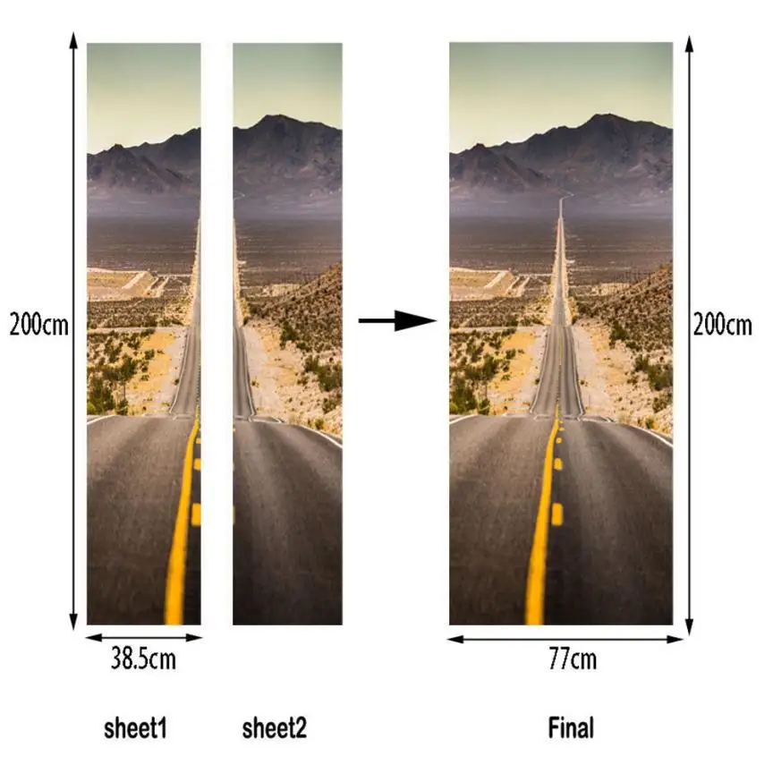 3D Стены Двери Стикеры деколь, художественный Декор Виниловый Съемный Плакат плакат со сценами оконные и дверные профили AP16