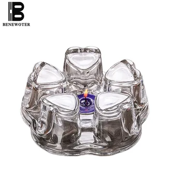 

Transparent Heat-Resistant High Borosilicate Glass Teapots Stove Romantic Heart Shaped Candle Heating Base Warmer Heater Tea Set
