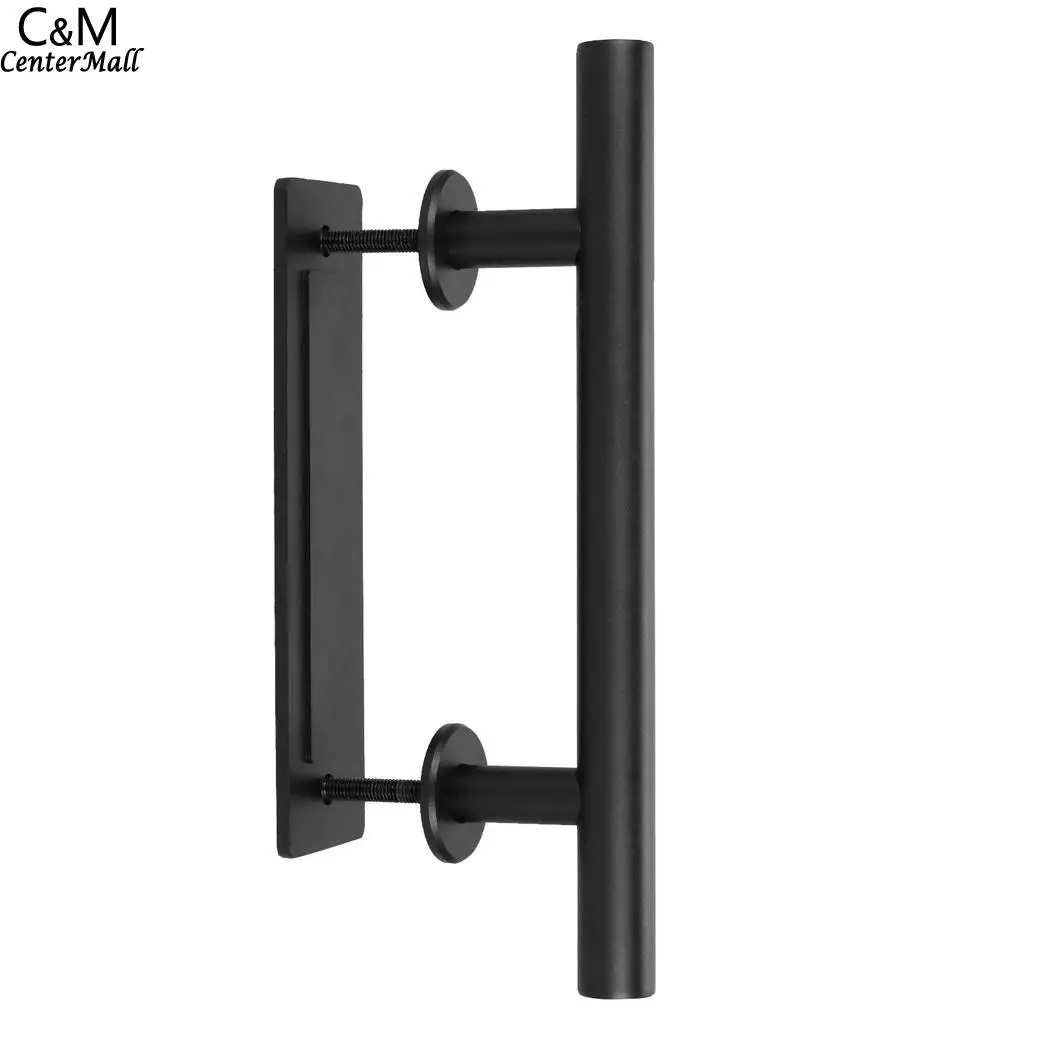 

Handle 12inch Pull Set Pull Hardware Stainless Flush Steel Black Door Barn And