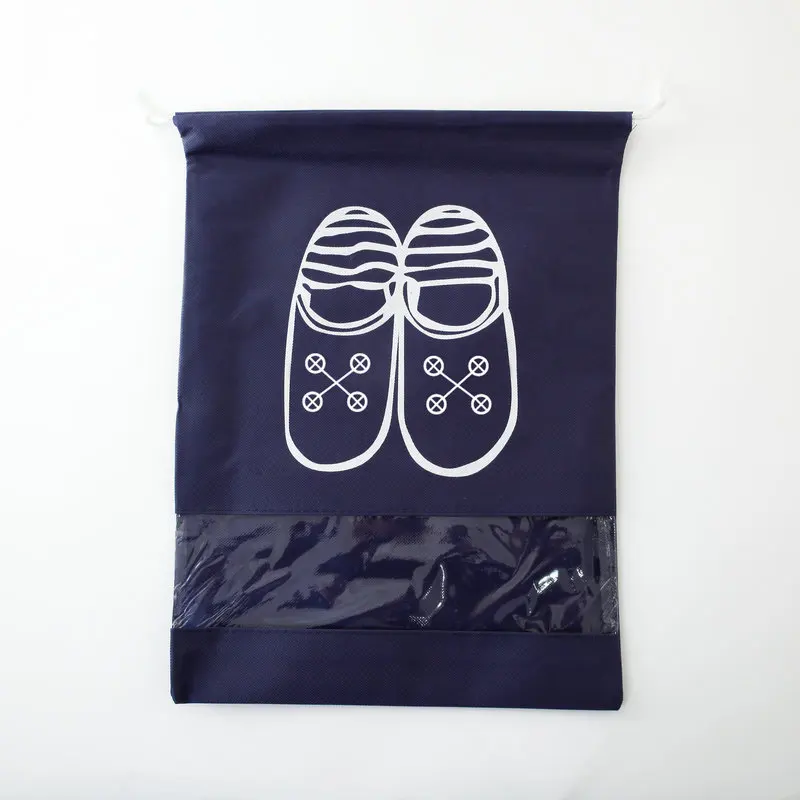Два размера прозрачная домашняя сумка для хранения с завязкой утолщенная Пылезащитная переносная обувь сумка