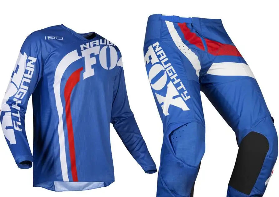 

2019 NAUGHTY FOX Motorcycle MX 180 Cota Blue Jersey & Pant Combo Motocross Racing Racewear Dirt Bike Off Road Riding Gear Set