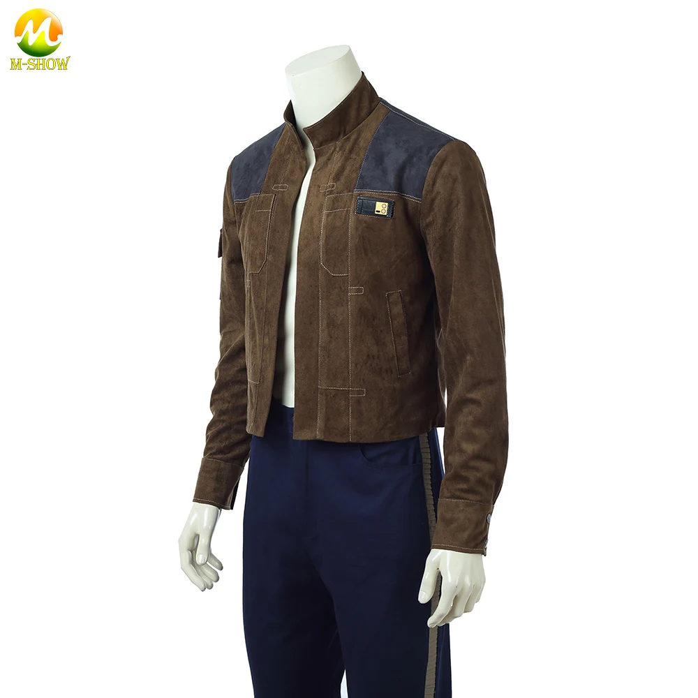  Star Wars Solo Cosplay Coat Han Solo Cosplay Brown suede Coat Handsome Coat pants For Halloween Custom Made