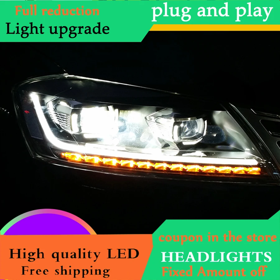 

Car Styling for VW Tiguan Headlights 2009-2013 Tiguan LED Headlight DRL Bi Xenon Lens High Low Beam Parking Fog Lamp Front lamp