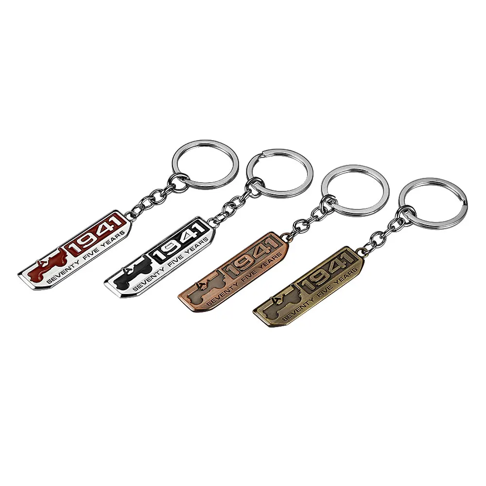 

Seventy Five Years 1941 Willys Car Key ring Keychain Metal Key Holder Pendant For Jeep Renegade Wrangler Grand Cherokee Compass