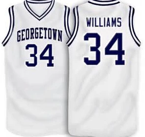 

Georgetown Hoyas College #34 Reggie Williams throwback Mens Basketball Jersey Embroidery Stitched Custom Any name and number