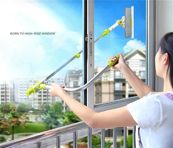 

Telescoping Window Washing Tool U Grip Window Cleaner With Microfiber Cloth and Rubber-Update Package
