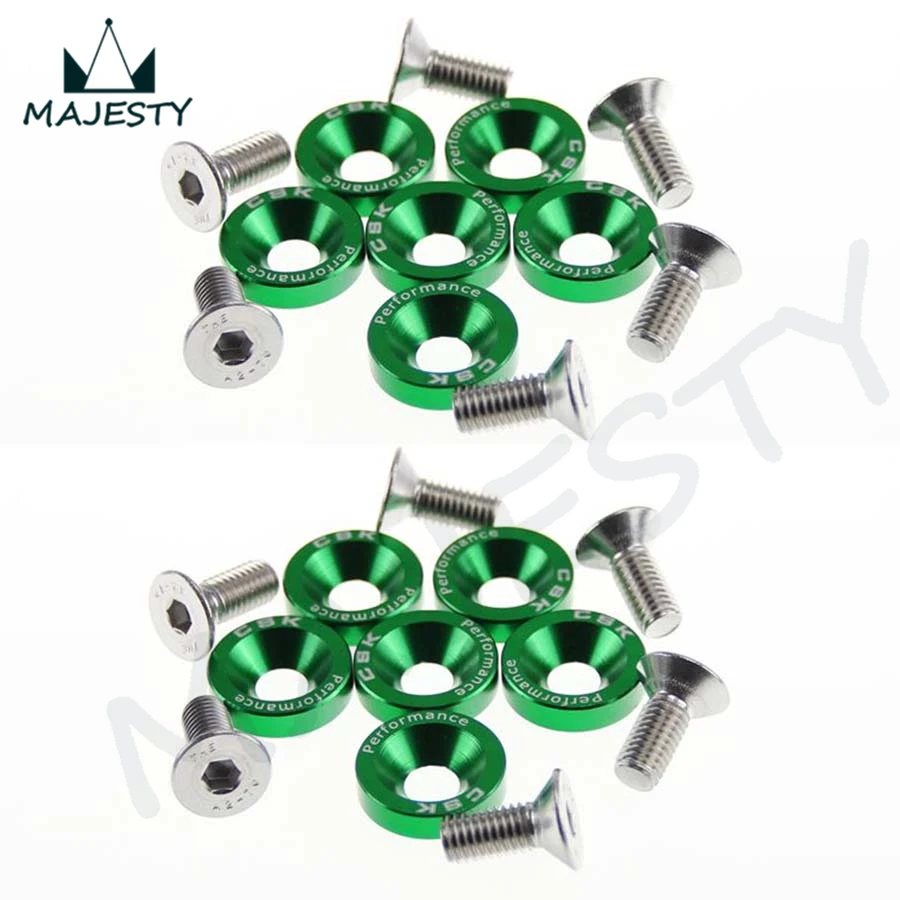 12 PIECE M8 HEX FASTENERS FENDER WASHER BUMPER ENGINE CONCAVE SCREWS