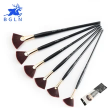 BGLN 6Pcs/Set Nylon Hair Oil Paint Brush Fan-Shaped Acrylic Watercolor Painting Brush for Art Artist Supplies School Stationery