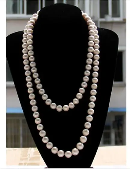 

AAA 9-10mm white round pearl necklace 48inch
