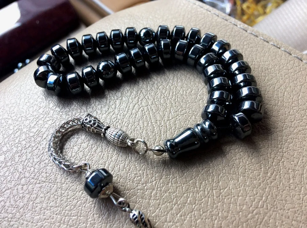 

10pc/lot 6mm*9mm muslim gift islamic 33 hematite Prayer beads Rosary Muslim tasbih Misbaha Masbaha Allah tesbih sibaha tespeeh