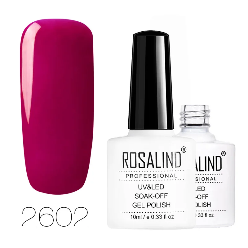 2602 ROSALIND Гель-лак 1 шт. УФ-лак для ногтей Nagellak полуперманентный впитывающий Гель-лак для маникюра Гибридный Гвоздь Грунтовка Гель-лак для ногтей - Цвет: 2602