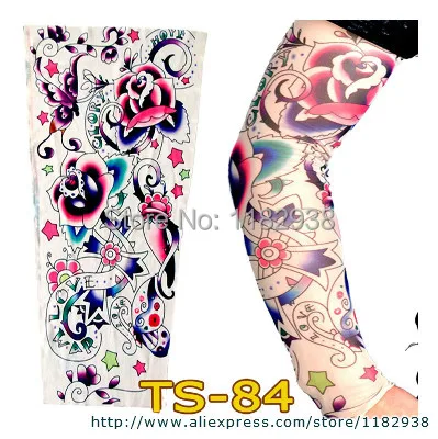 One Piece Colorful Floral Print Tattoo Sleeve Temporary Tattoo Arm Stocking Tattoo Handle Stocking Tattoostocking Straps Aliexpress