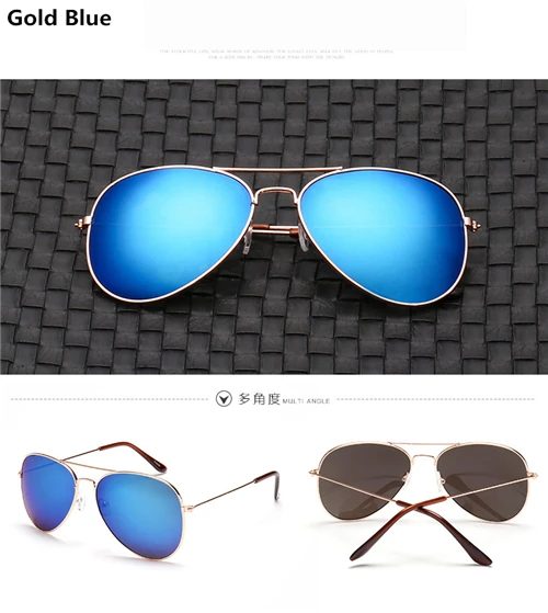 Авиационные Винтажные Солнцезащитные очки для мужчин и женщин, роскошные фирменные дизайнерские солнцезащитные очки для глаз, солнцезащитные очки для мужчин, винтажные Ретро очки R3025 в стиле пилота - Цвет линз: Gold Blue