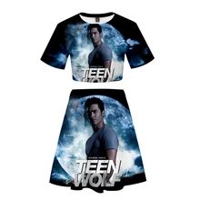 Derek hale/костюм с короткой юбкой,, 2 футболки с короткими рукавами и платье Дорис, костюм из двух предметов, Новые повседневные комплекты высокого качества