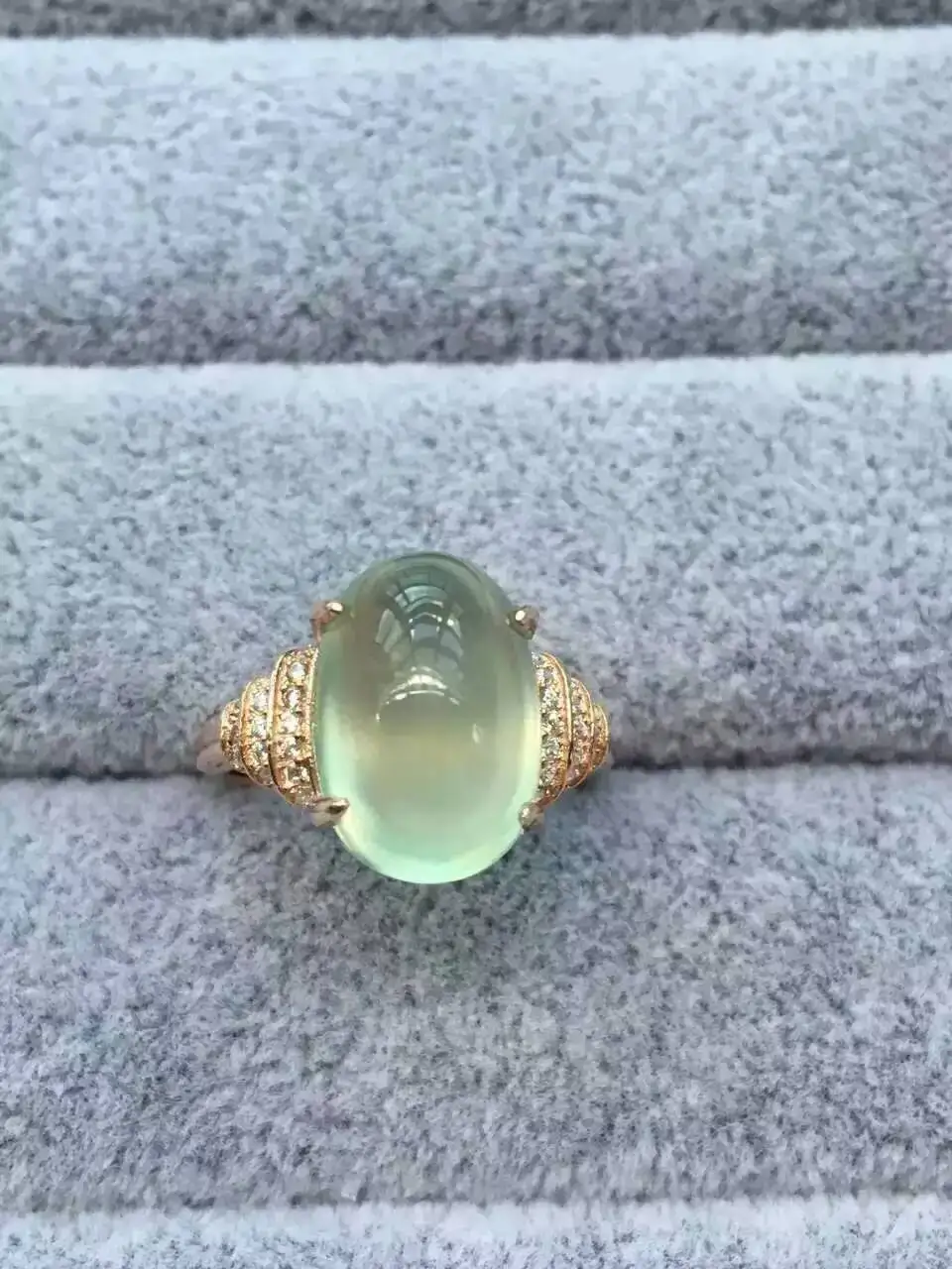 Natural green prehnite gem Ring Natural gemstone Ring S925 sterling silver trendy big luxurious round women girl gift Jewelry Natural green prehnite gem Ring Natural gemstone Ring S925 sterling silver trendy big luxurious round women girl gift Jewelry