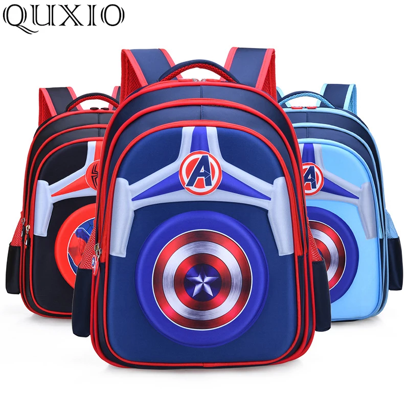 Waterproof Student Bookbag For Boys Kids Captain America School Backpack