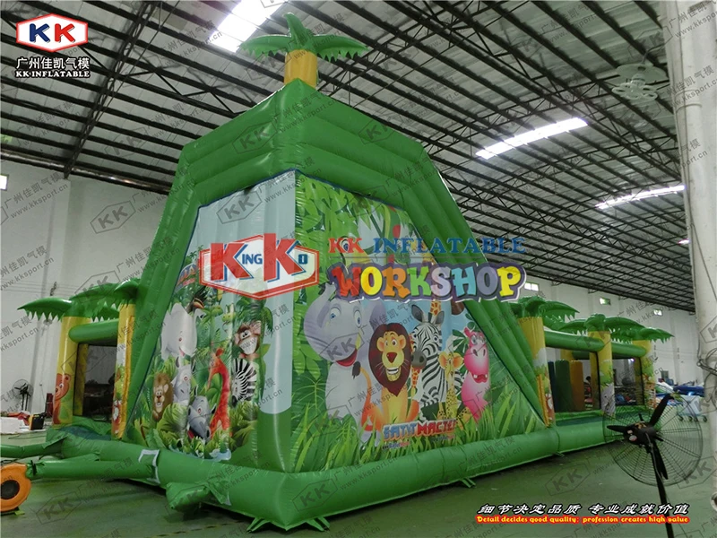 Forest slide combined inflatable trampoline Custom designed factory direct selling large amusement equipment