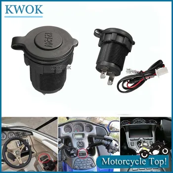 

12V/24V Motorcycle Waterproof Cigarette Lighter Charger Moto Scooter Power Outlet Socket Cable Car Motorcycle Port USB Splitter