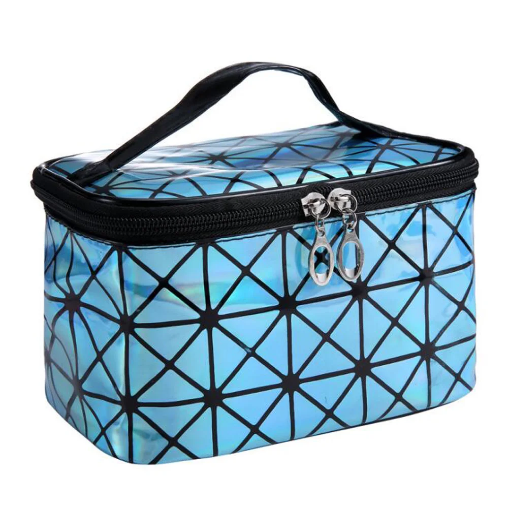 

Functional Cosmetic Bag PU Leather Travel Make Up Women Fashion Necessaries Organizer Zipper Makeup Case Pouch Toiletry Kit Bag