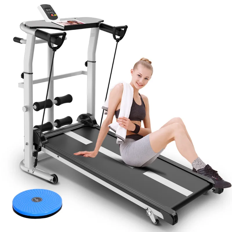 Mini Folding Treadmill Mute Fitness Equipment Wide Run Belt Treadmill 3 In 1 Twisting Waist Machine 300kg Bearing