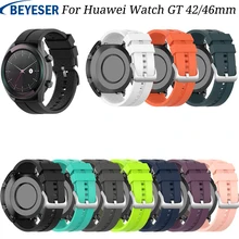 Ремешок для huawei Watch gt 42 мм 46 мм силиконовый браслет ремешок для часов для samsung gear S 2 S3 Frontier ремешок для спортивных часов 20 22 мм