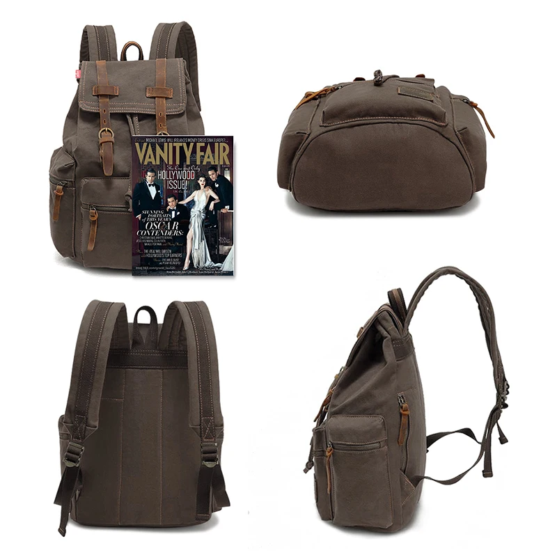 AUGUR Crazy Horse винтажная прочная ткань Mochila мужской рюкзак школьные сумки для