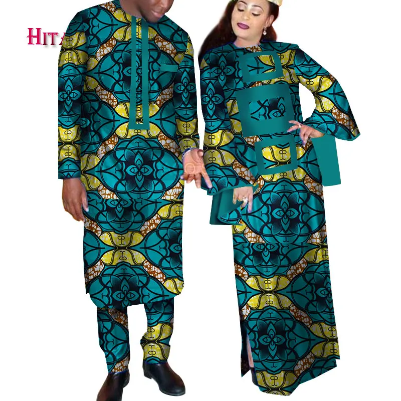 Африканское платье для пары, африканские платья для женщин и мужчин, danshiki, африканская одежда, tenue, Африканское платье для влюбленных, WYQ144 - Цвет: 11