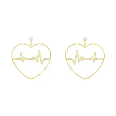 

2019 New Long Heart-shaped Earrings swa 1:1 women fashion high quality jewelry