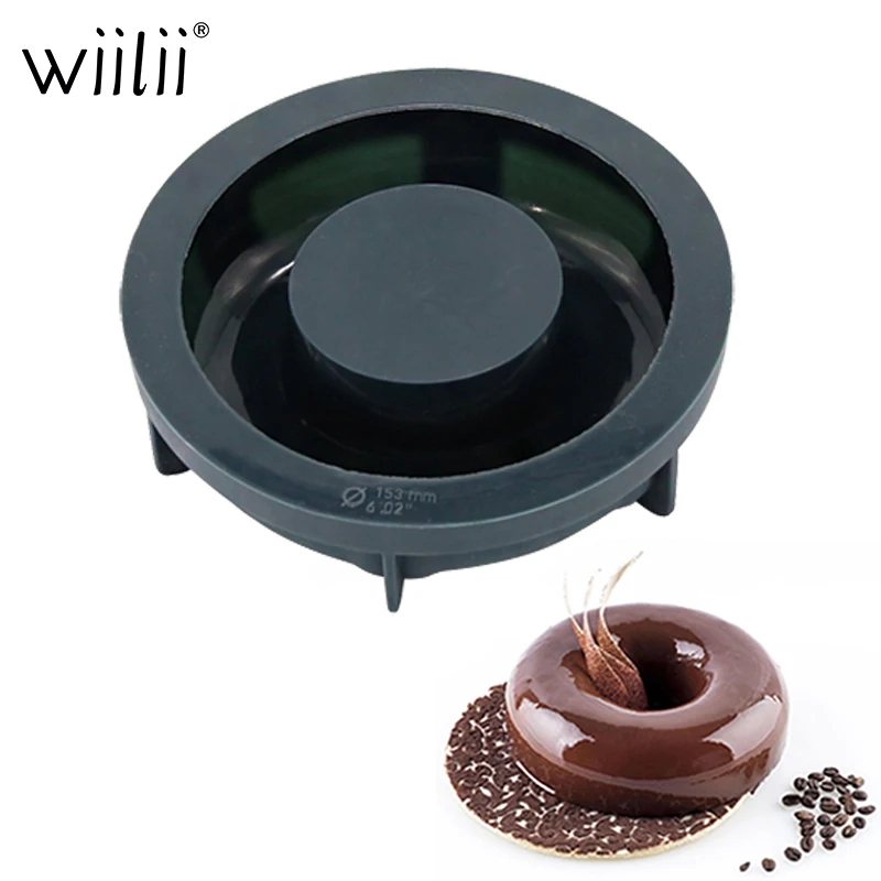 3D Silicone Black Doughnut Mold For Cakes Chocolate Brownies Pastry Mould Bakery DIY Bread Dessert Molds Kitchen Baking Tool
