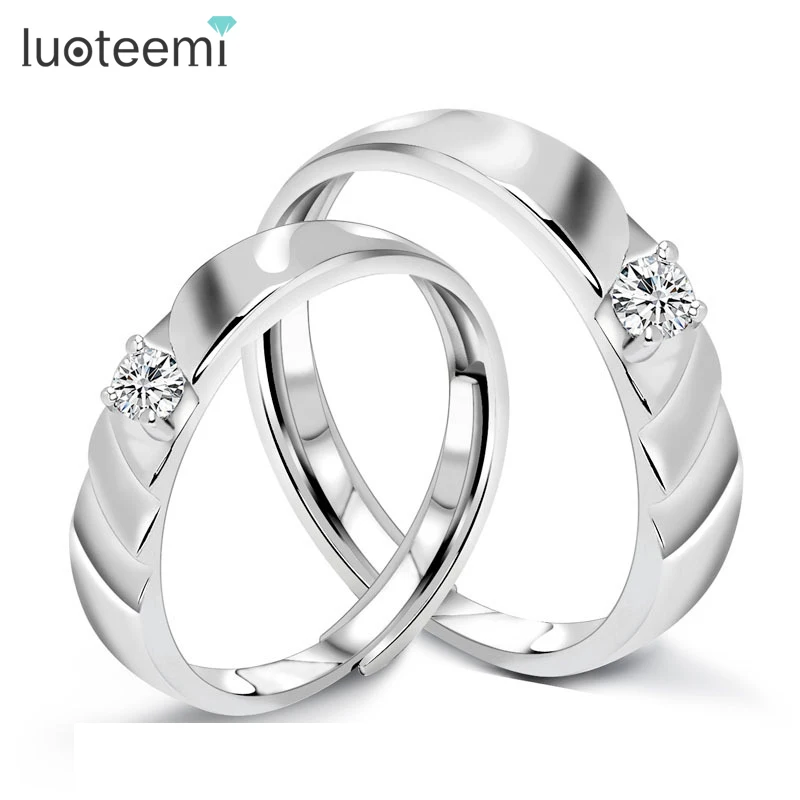 luoteemi fashion luxury cz women and man adjustable opeing 925 sterling silver couple rings for classic wedding jewelry - Sell Wedding Ring luoteemi fashion luxury cz women and man adjustable opeing 925 sterling silver couple rings for classic wedding jewelry - Sell Wedding Ring