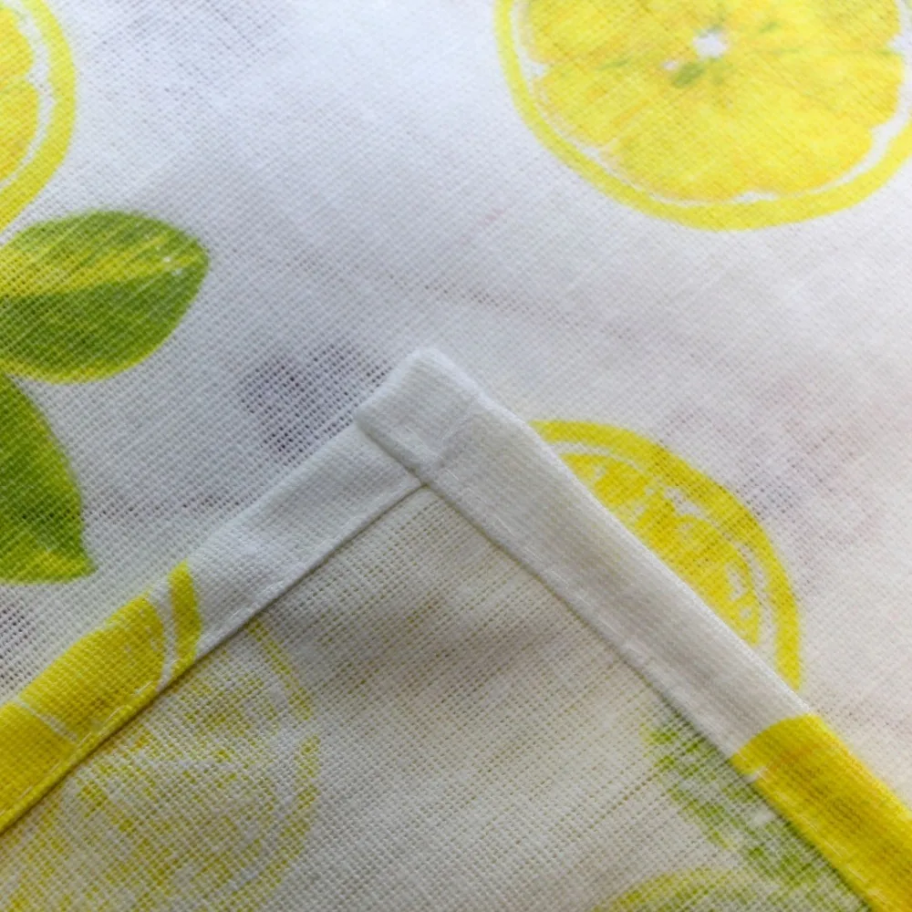 Lemon Pattern Boho Tablecloth Hot Sale Linen And Cotton Rectangular Table Cloth Home Hotel Textile Table Cover For Mexico Party