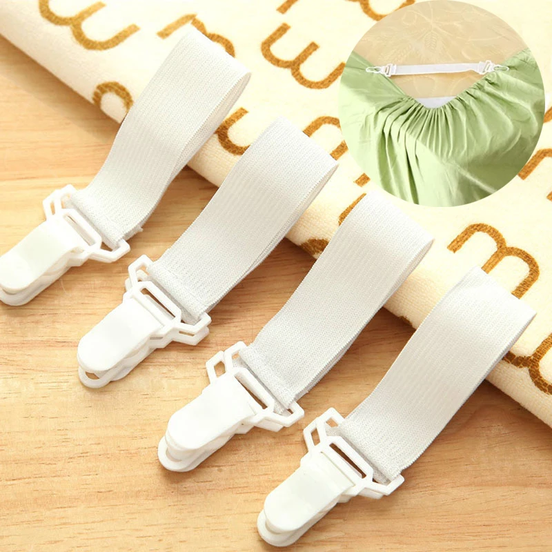 

4Pcs/Set Super Useful Elastic Bed Sheet Clip Fasteners Fixing Slip-Resistant Belt Mattress Cover Blankets Grippers Holder